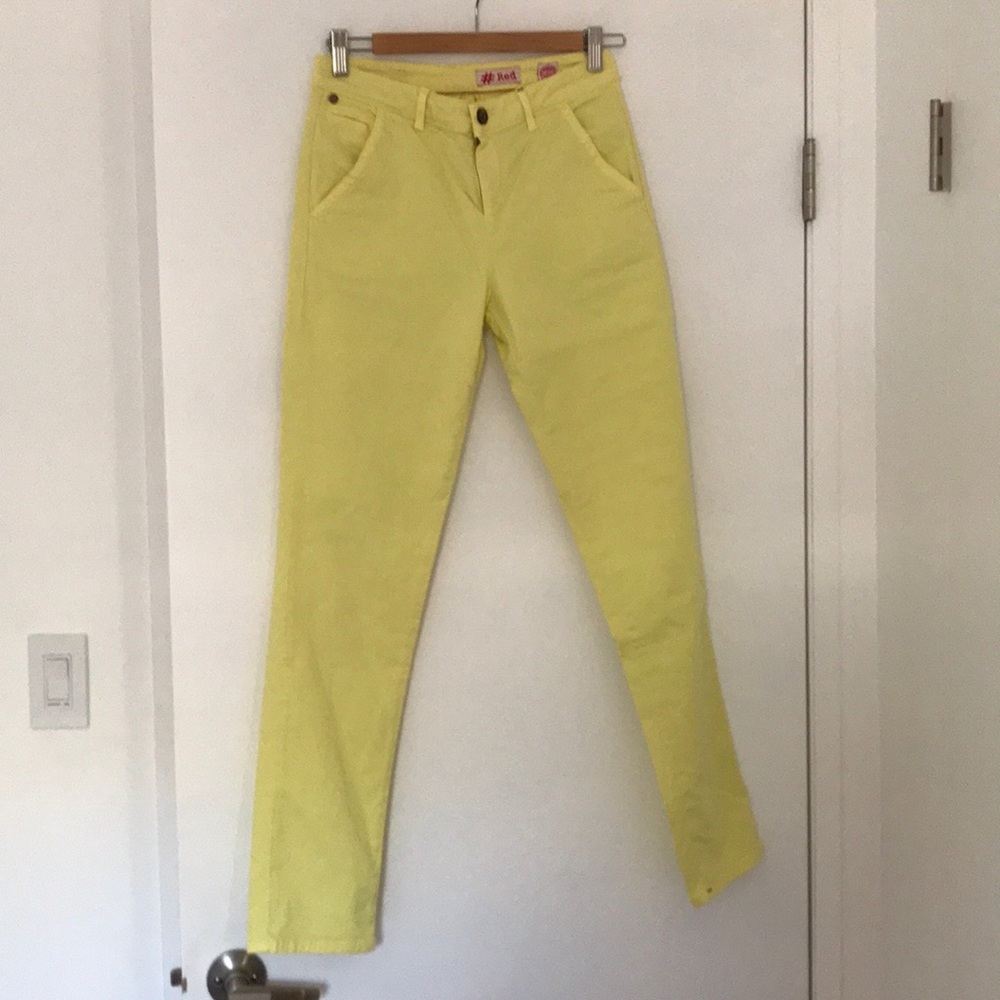#Red ankle pants yellow size 27